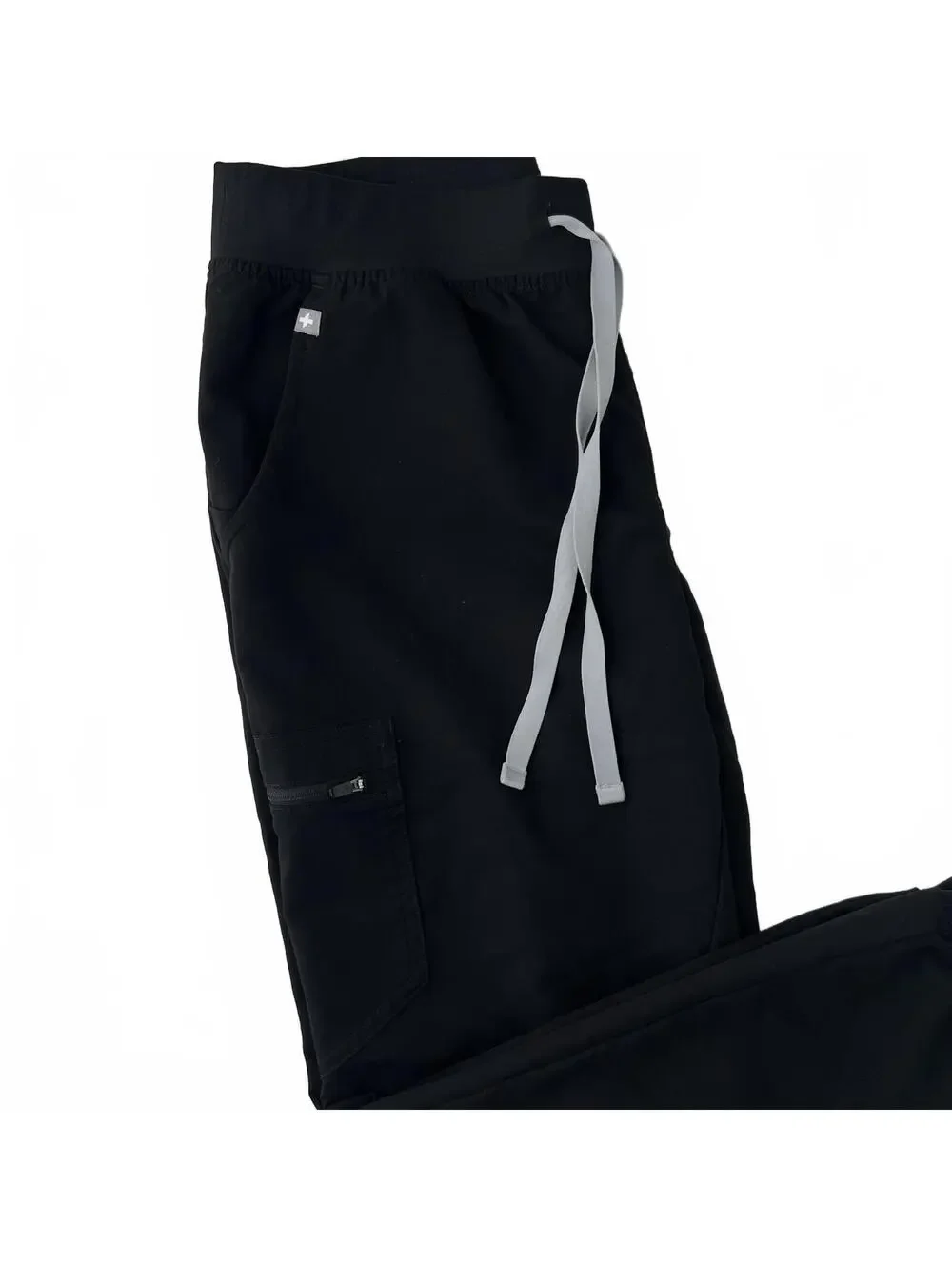 FIGS Zamora Jogger Scrub Pants Women's M/P Medium Petite Black Gray Drawstring - Picture 8 of 8